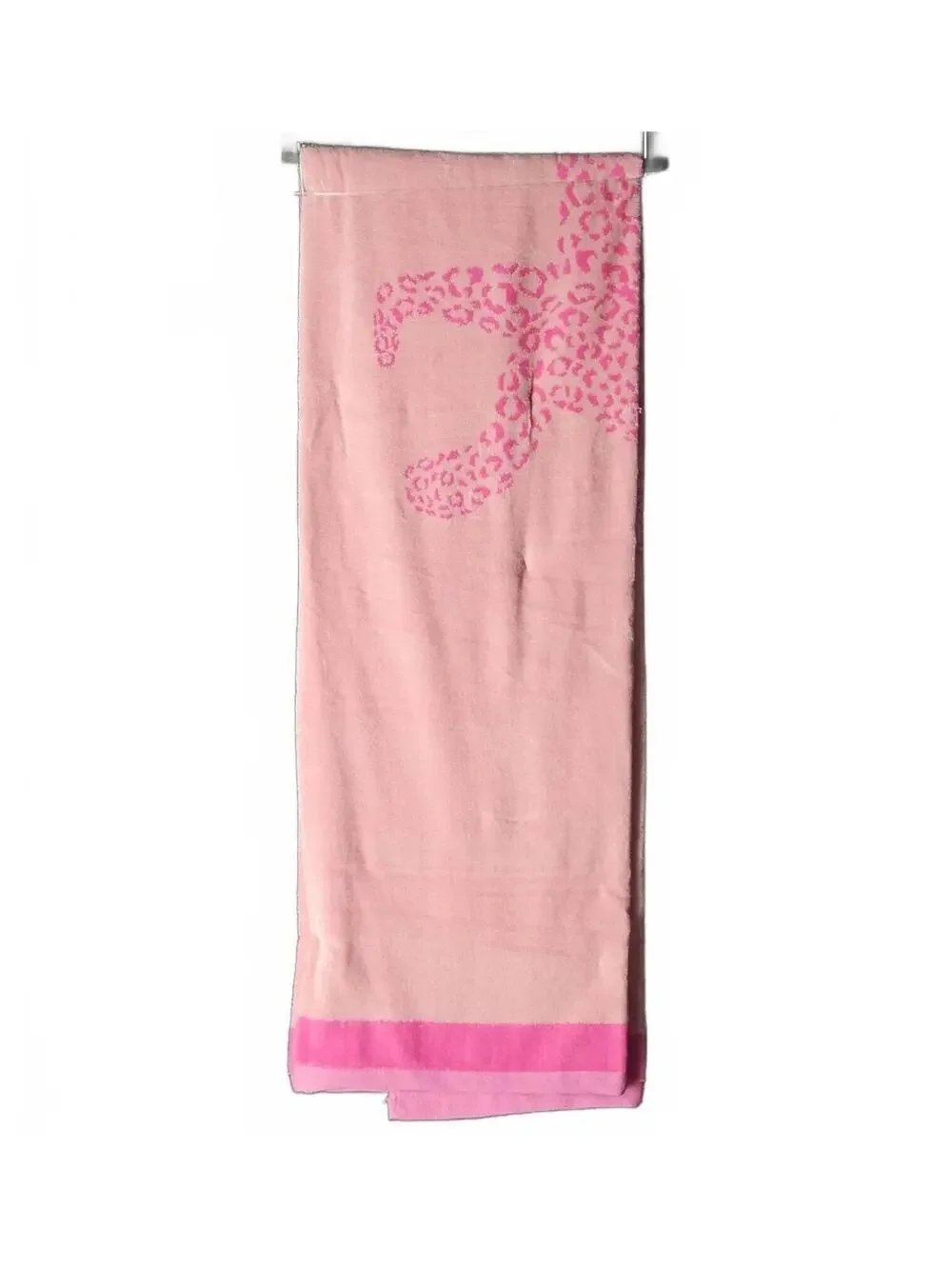 Juicy Couture Pink Leopard Beach Towel 6FT Cotton Pool Extra Large Towel NWT